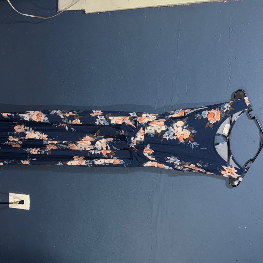Floral Navy Maxi Romper